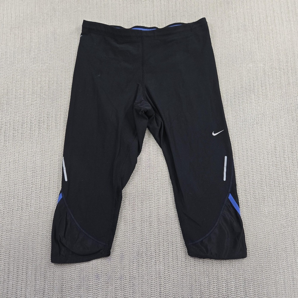 Nike Dri-FIT Leggings Womens Medium Black 3/4 Capri Compression Leggings Running